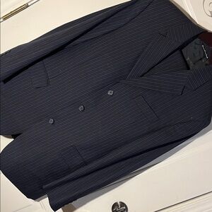 Barneys New York Charcoal Pinstripe Suit